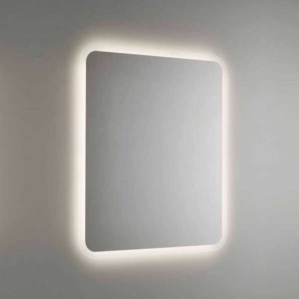 Oglindă de baie rotunjită cu iluminare din spate cu LED 60x80 cm