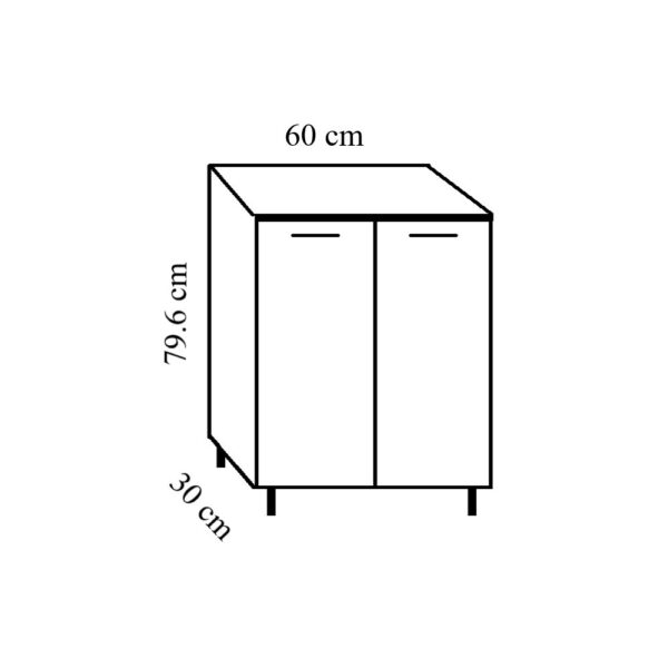 Set mobilier de baie 60 cm baie cu usi - imagine 3