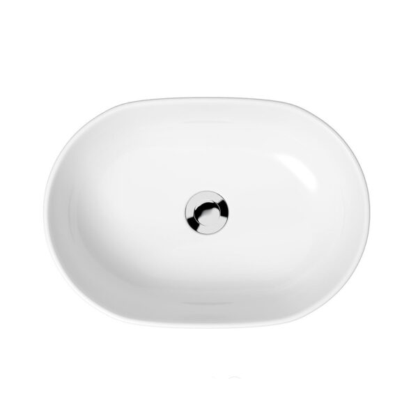 Lavoar pe blat oval alb Moduo K116-049 - imagine 2