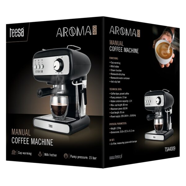 Espressor manual 15 bar 850W TSA4009 - imagine 4