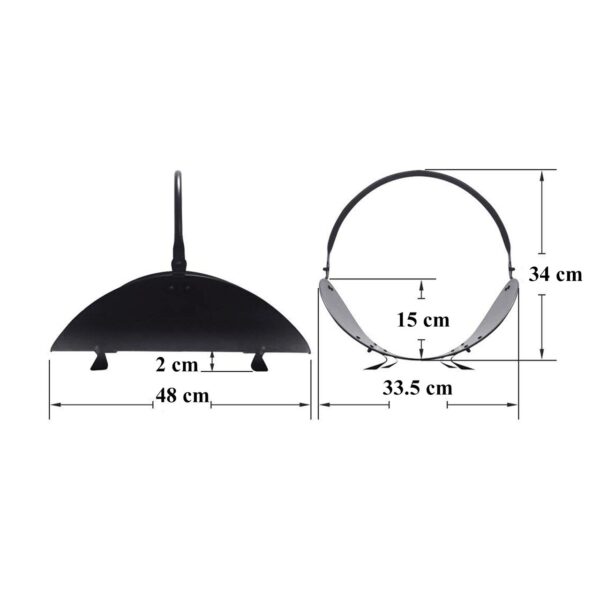 Suport depozitat lemne pentru semineu/soba, 48 cm - imagine 2