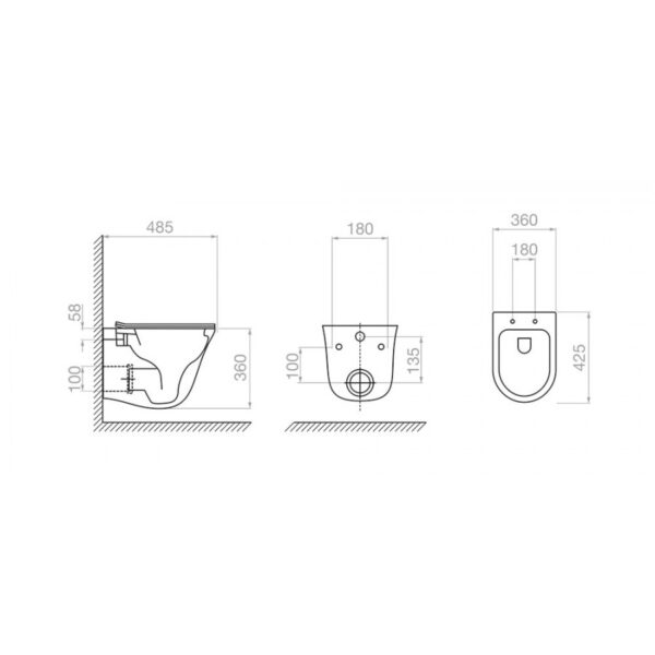 Semeli  set vas WC suspendat + capac - imagine 2
