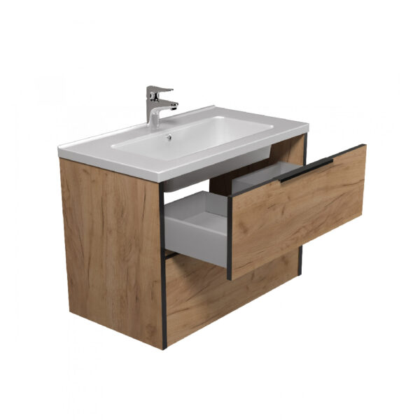 Set mobilier de baie stejar 80 cm Line - imagine 2