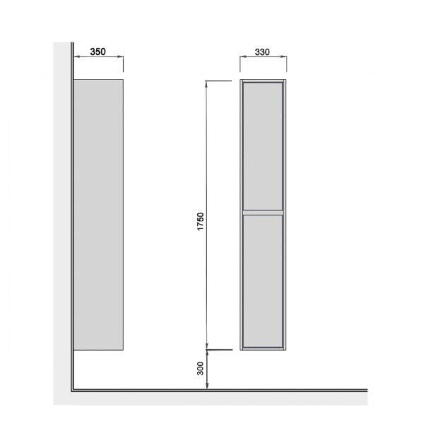 Dulap de baie gri MDF Polo Loft P-33-U - imagine 4