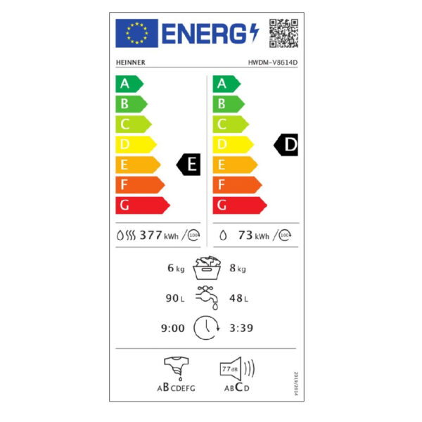 Masina de spalat rufe cu uscator Heinner HWDM-V8614D - imagine 4