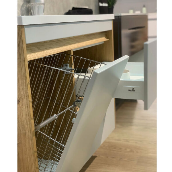 Mobilier de baie  alb / stejar Premium 90 cm Wega R+ lavoar - imagine 2