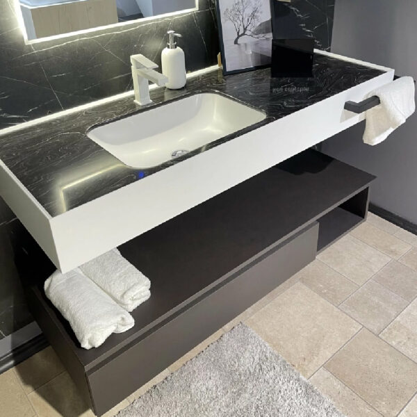 Mobilier de baie gri 125 cm Lux Fieria+ lavoar - imagine 2