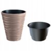 Ghiveci decorativ flori rotund Sand 18/37 L cafeniu - imagine 2