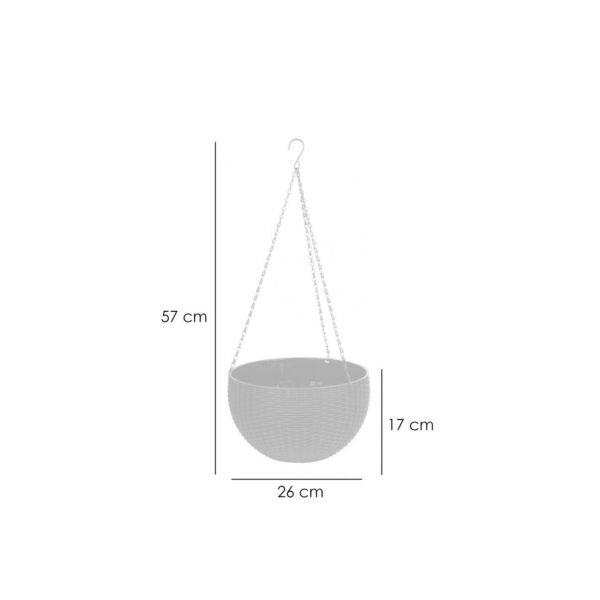 Ghiveci de flori suspendat gri 26x16 cm - imagine 2