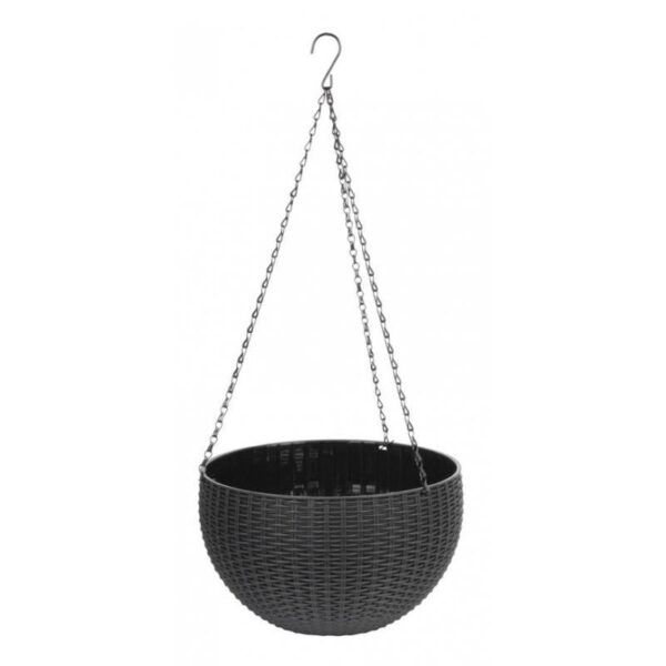 Ghiveci de flori suspendat gri 26x16 cm