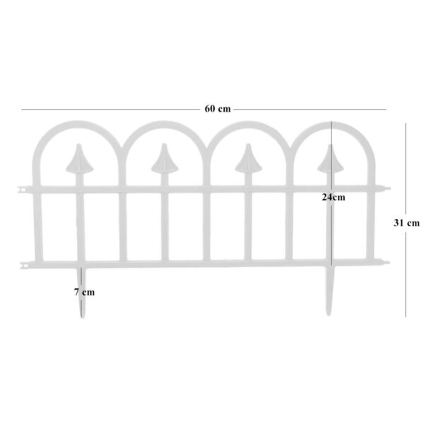 Gard de gradina decorativ plastic set 4 buc  60x31 cm - imagine 2