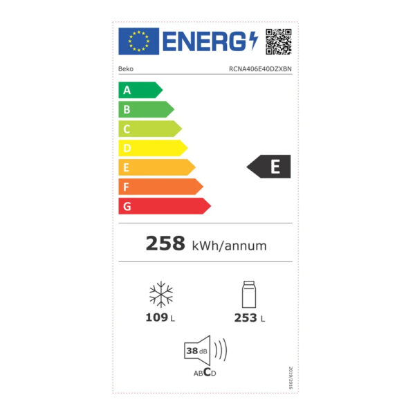 Combina frigorifica Beko, No Frost, 362 L, 203 H, Clasa energetica E RCNA406E40DZXBN - imagine 3