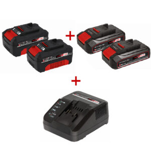 Pachet acumulatori Einhell 2x4.0 Ah + 2x2.5 Ah 18V + incarcator
