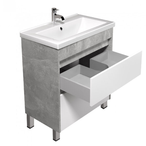 Mobilier de baie gri / alb Polo Loft 60-U - imagine 4