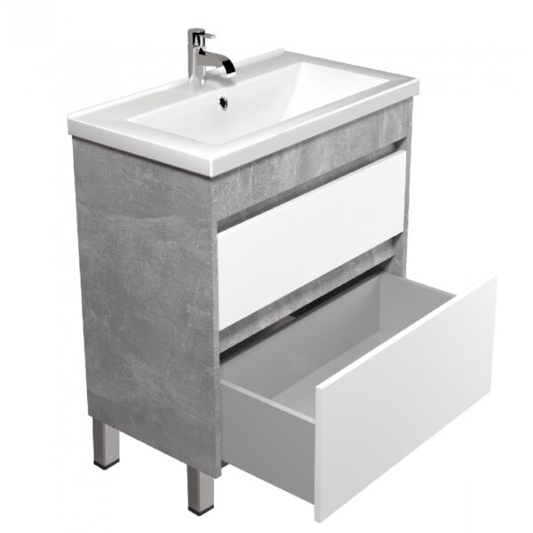 Mobilier de baie gri / alb Polo Loft 60-U - imagine 3
