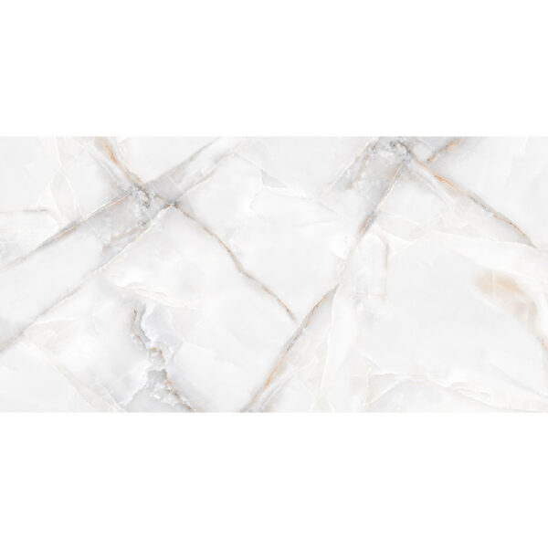 Gresie alb / gri Sky Onyx lucios 60x120 cm
