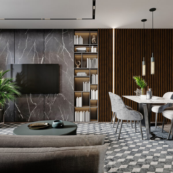 Riflaj / panou Linea slim 3 alun / negru - imagine 4