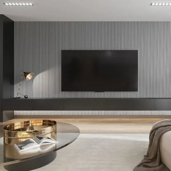 Riflaj / panou Linea acustic gri / negru - imagine 3