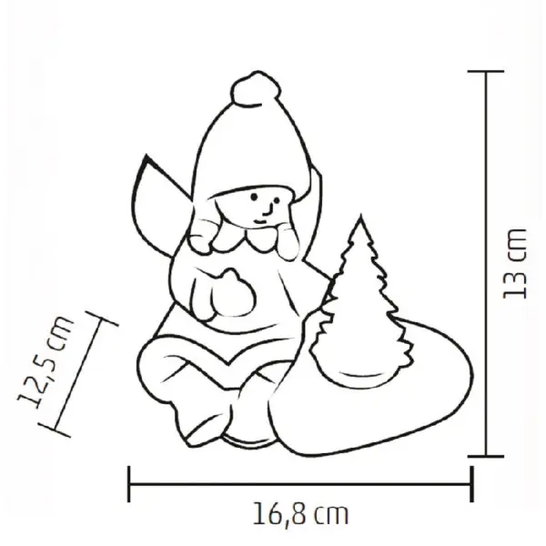 Figurina ceramica ingeras cu brad luminat KDC 13 - imagine 2