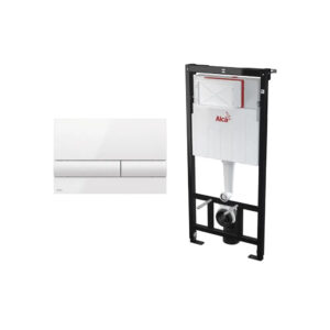 Set rezervor WC cu cadru incastrat Alcadrain + clapeta (la alegere)