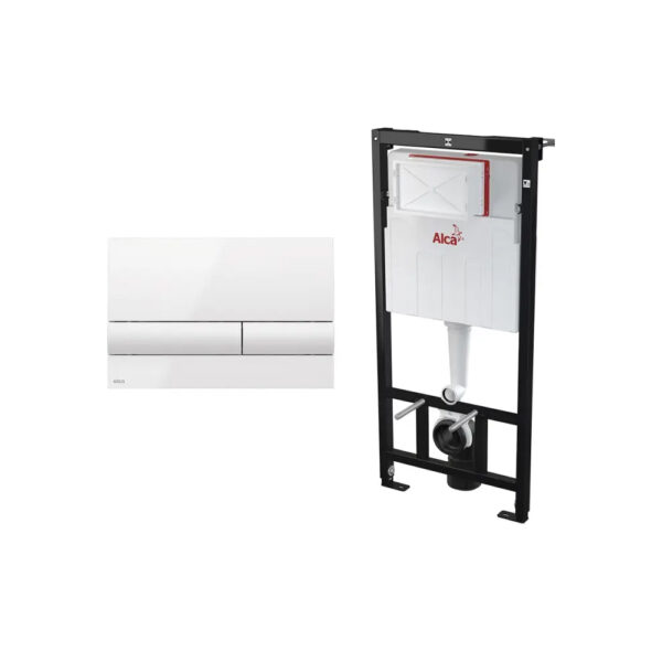 Set rezervor WC cu cadru incastrat Alcadrain + clapeta (la alegere)