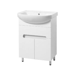 Mobilier de baie alb Amelia 60 cm + lavoar Cersania