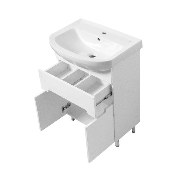 Mobilier de baie alb Amelia 60 cm + lavoar Cersania - imagine 2