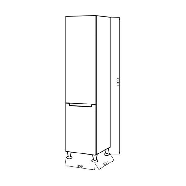 Dulap de baie alb Elba PN-35 - imagine 3