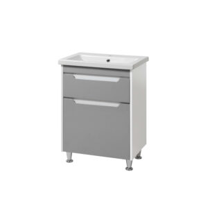 Set mobilier de baie gri - alb Valencia TNB-2 D 60 cu lavoar Komo