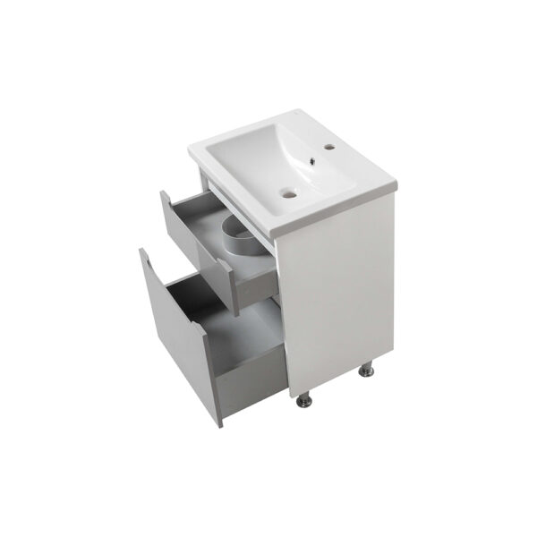 Set mobilier de baie gri - alb Valencia TNB-2 D 60 cu lavoar Komo - imagine 2