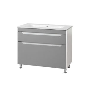 Set mobilier de baie gri - alb Valencia TNB-2 D 100 cu lavoar Estelle