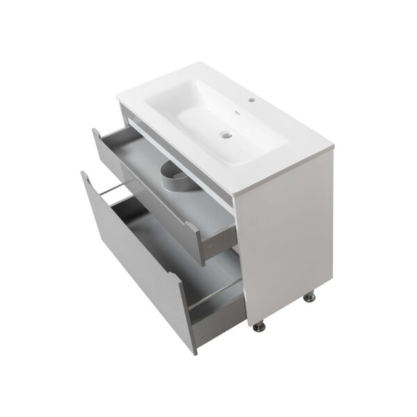 Set mobilier de baie gri - alb Valencia TNB-2 D 100 cu lavoar Estelle - imagine 2