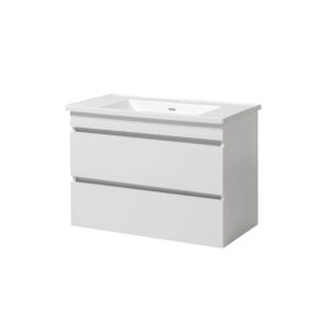 Set mobilier de baie alb suspendat Monaco TP-2 80 cu lavoar Kante