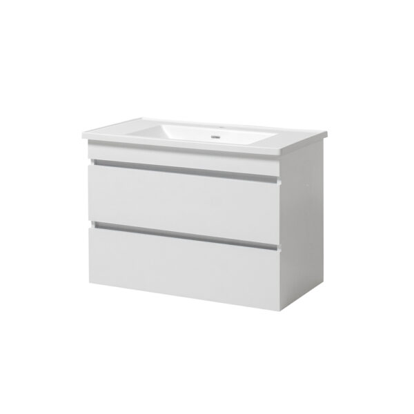 Set mobilier de baie alb suspendat Monaco TP-2 80 cu lavoar Kante