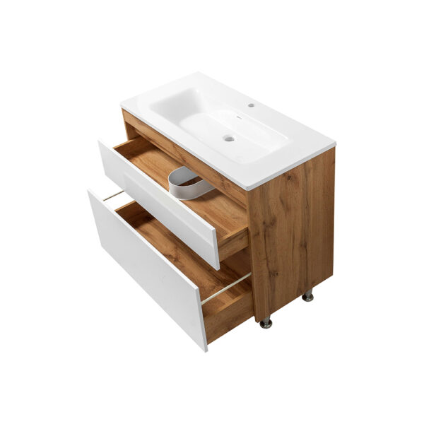 Set mobilier de baie stejar Venera TNB-2 D100 cu lavoar Estelle - imagine 2