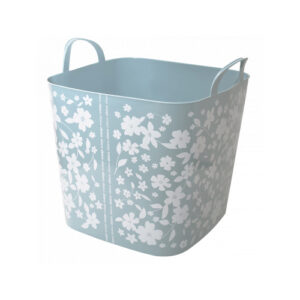 Cos flexibil „Practic” cu decor 22 L (flori - gri albastru)