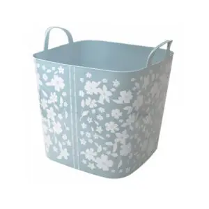 Cos flexibil „Practic” cu decor 22 L (flori - gri albastru)