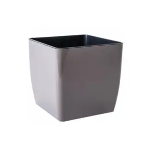 Ghiveci "Quadro" cu insert 27x27x26cm (granit/cacao/cappuccino/frezie)