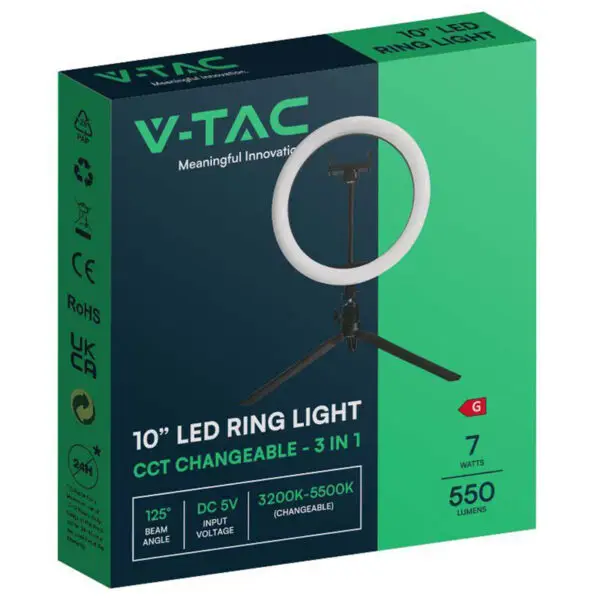 Selfie ring Light 10'' cu trepied - imagine 5