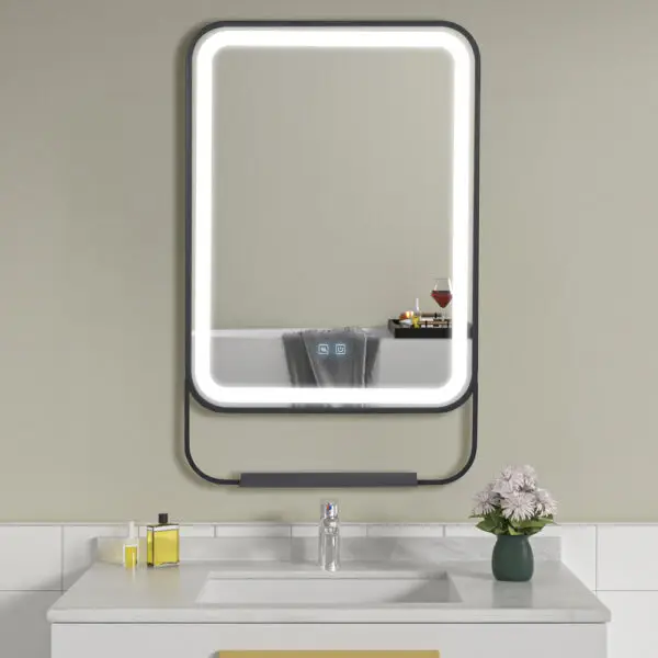 Oglinda de baie cu LED si etajera 60x95 cm