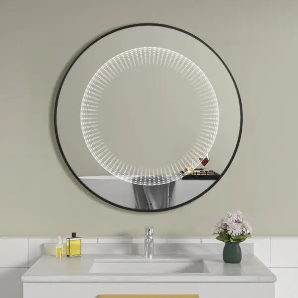 Oglinda de baie rotunda LED Infinity 80x80 cm