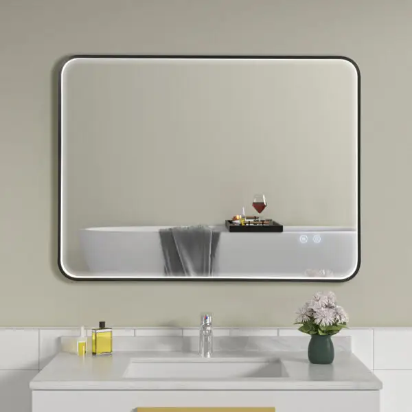 Oglinda de baie led si dezaburire reversibila 60x80 cm