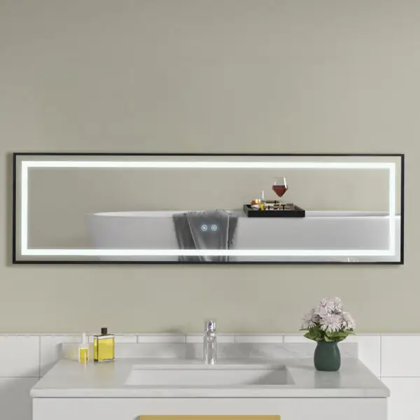 Oglinda cu LED si dezaburire 140x40 reversibila