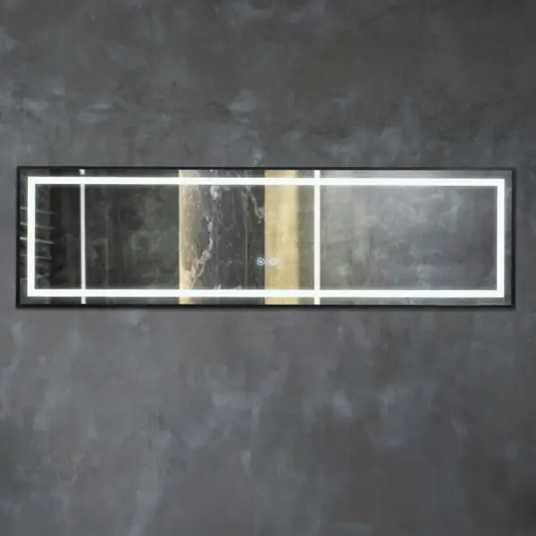 Oglinda cu LED si dezaburire 140x40 reversibila - imagine 3