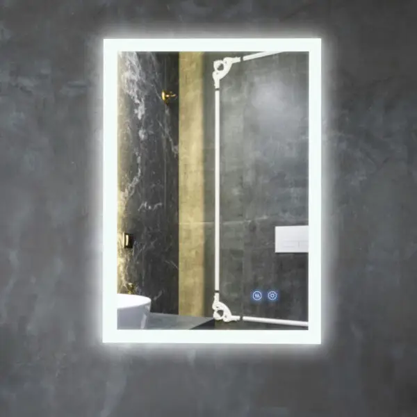 Oglinda de baie reversibila cu LED si dezaburire 50x70 cm - imagine 2