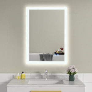 Oglinda de baie reversibila cu LED si dezaburire 50x70 cm