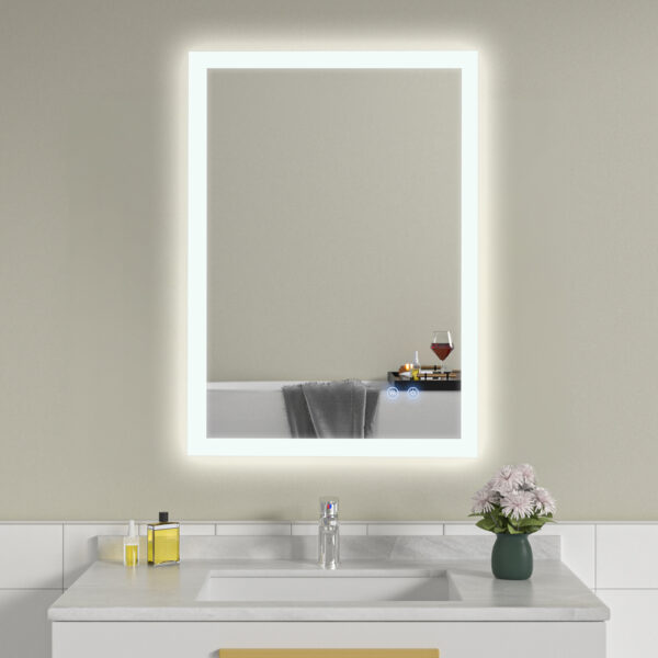 Oglinda de baie reversibila cu LED si dezaburire 50x70 cm