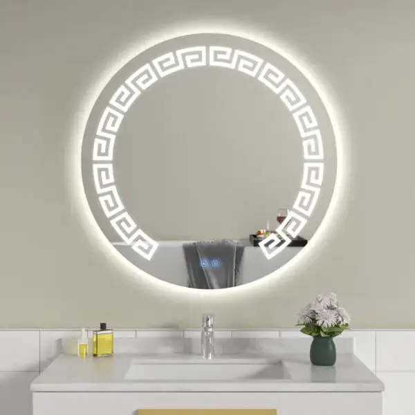 Oglinda de baie cu LED si dezaburire rotunda 80x80 cm NC 026
