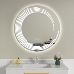 Oglinda de baie cu LED rotunda 70x70 cm