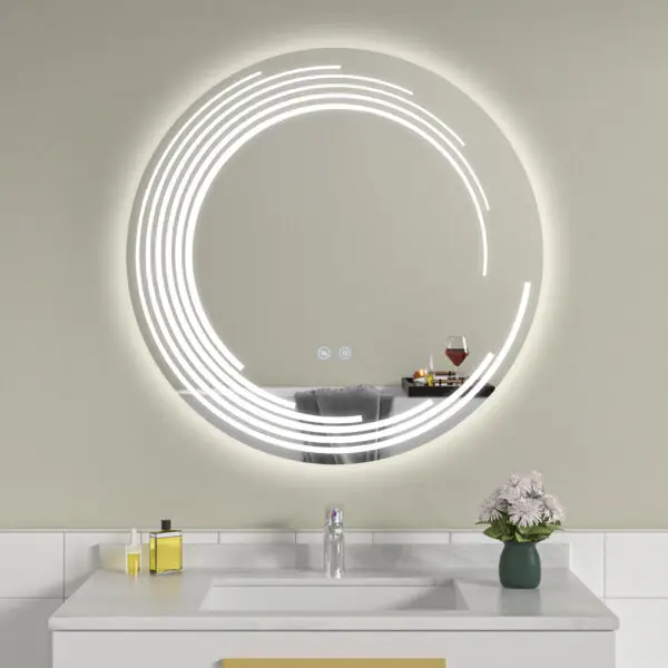 Oglinda de baie cu LED rotunda 70x70 cm